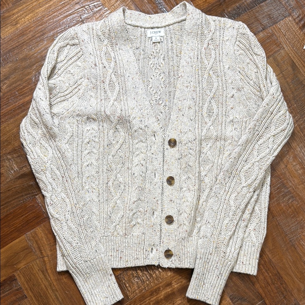 J. Crew Women's Cream Cable Knit Sweater